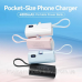 УМБ Vention 4800mAh 22,5W PD, USB-C In/Out, LED display, with built-in USB-C cable White