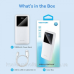УМБ Vention 10000mAh 22.5W 3A PD,QC3.0, Micro-USB,USB-C,2xUSB-A, LED Display,White