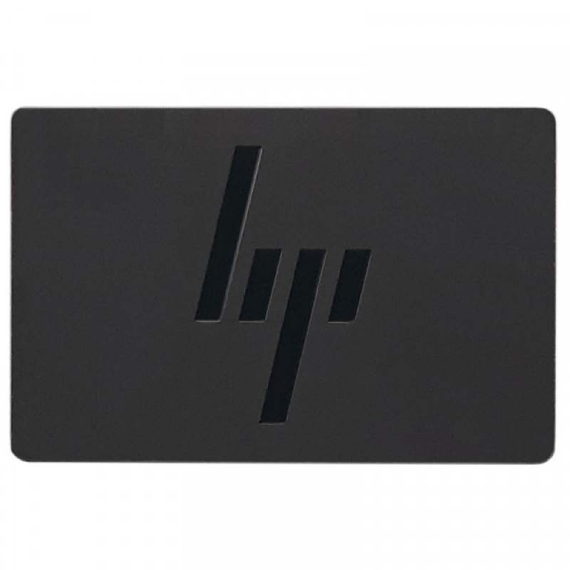 Наклейка на ноутбук HP металева 65х45 мм, темні літери (235562)