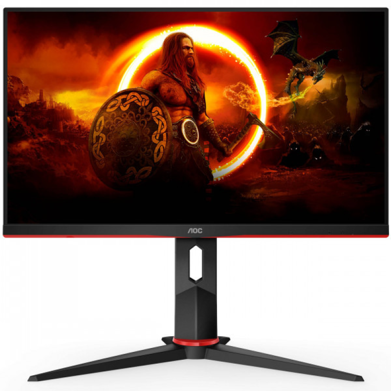 TFT 23.8“ AOC Q24G2A/BK, QHD, IPS, 165Hz, 1ms, HDMI, DP, HAS, Pivot, чорний з червоним (Q24G2A/BK)