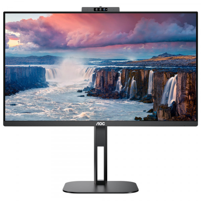 TFT 23.8“ AOC 24V5CW/BK, FHD, IPS, 75Гц, 1 мс, HDMI, DP, USB-C, webcam, USB-hub, HAS, Pivot, колонки