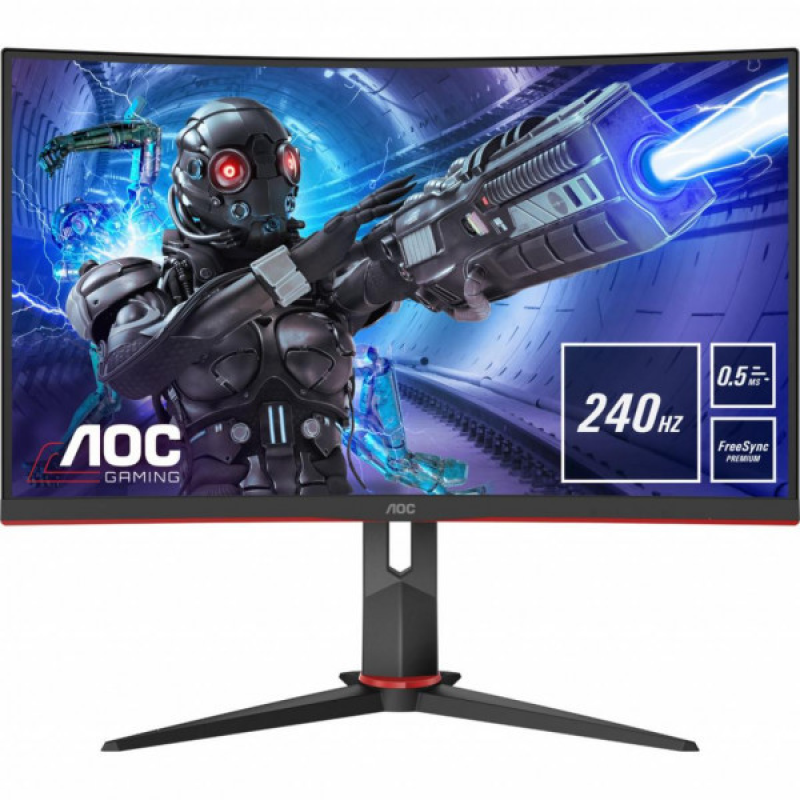 TFT 31.5“ AOC C32G2ZE/BK, VA, 240Гц, вигнутий, DP, HDMI x 2, чорний (C32G2ZE/BK)