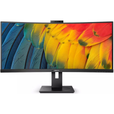 TFT 34“ Philips 34B1U5600CH, WQHD, VA, 100Гц, вигнутий, HDMI, DP, USB-C, RJ-45, USB-hub, webcam, HAS