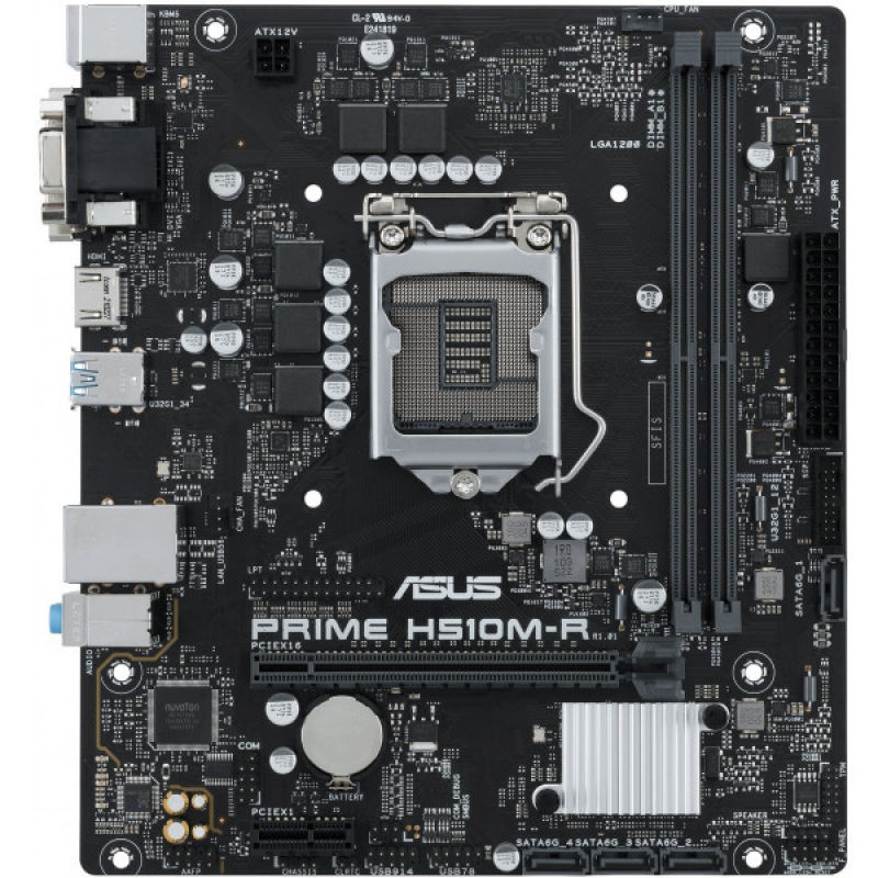 ASUS PRIME H510M-R-SI (1200/H510, 2*DDR4, 1xPCIex16, HDMI/DVI/VGA, 4xSATAІІІ, GLan, 7.1ch, mATX) (PRIME