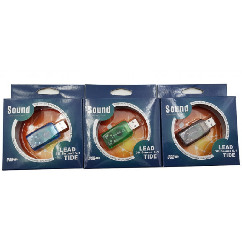 Звукова плата USB, 2 Channel (3D Sound) RTL (B00443) Звукова плата USB, 2 Channel (3D Sound) RTL (B00443)