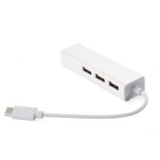USB Hub Type-C Hub 3-port USB2.0 + RJ45 Fast Ethernet, білий (S0742)