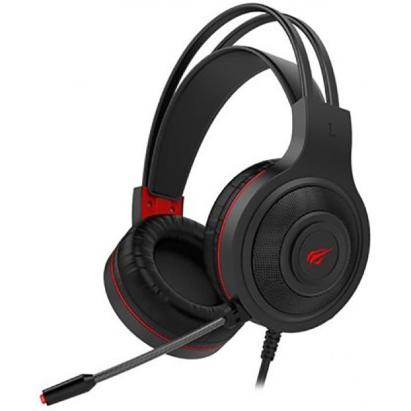 Ігрова гарнітура Havit HV-H2011D, RGB пiдсвiтка black/red (25632)