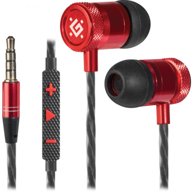 Навушники з мікрофоном Defender Pollaxe Black+Red (64453)
