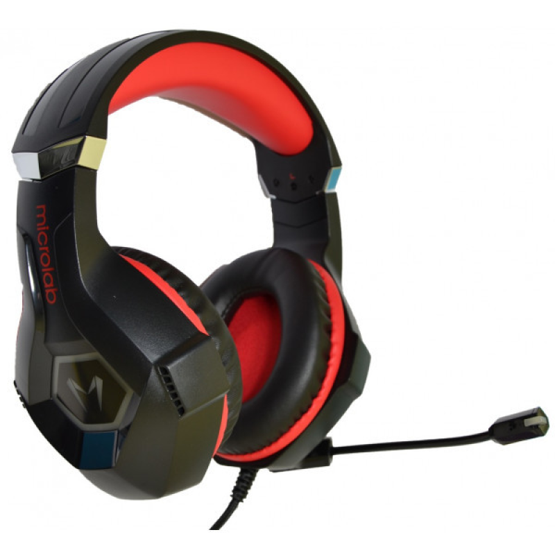 Навушники з мікрофоном Microlab G7 black+red (G7_b+r)