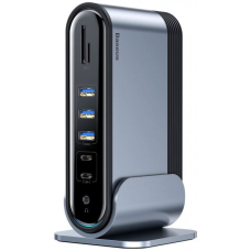 USB-хаб Baseus Multi-functional HUB (Type-C to 3xUSB3.0+HD4K+RJ45+PD) Deep gray (CAHUB-DZ0G)
