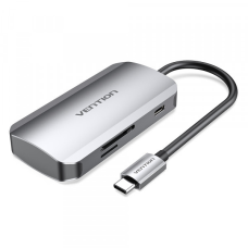 Хаб USB 3.1 Type-C -> 3хUSB 3.0/SD/TF/PD 100W 6-in-1 Vention (TNHHB)