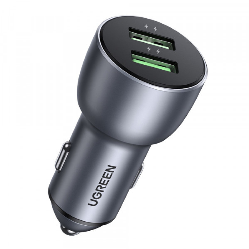 Автозарядка 2xUSB 36W (USB-A) QC 4.0 Сіра (CD213) UGREEN (10144)