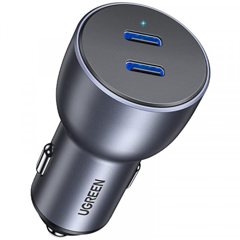 Автозаряджання 2xUSB 40 W (USB-C) QC 3.0+ Косм. Сіра (CD213) UGREEN (70594)