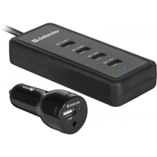 Автозаряджання 5xUSB 45 W (1 + 4 USB-A) ACA-02 5V/9.2A Defender (83568)