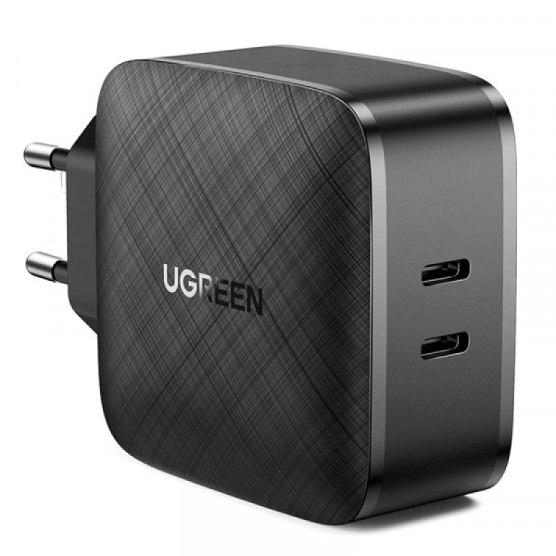 Зарядний пристрій 2xUSB 66W GAN PD (2xType-C) CD216 Ugreen PD Fast Charger Чорний (70867)