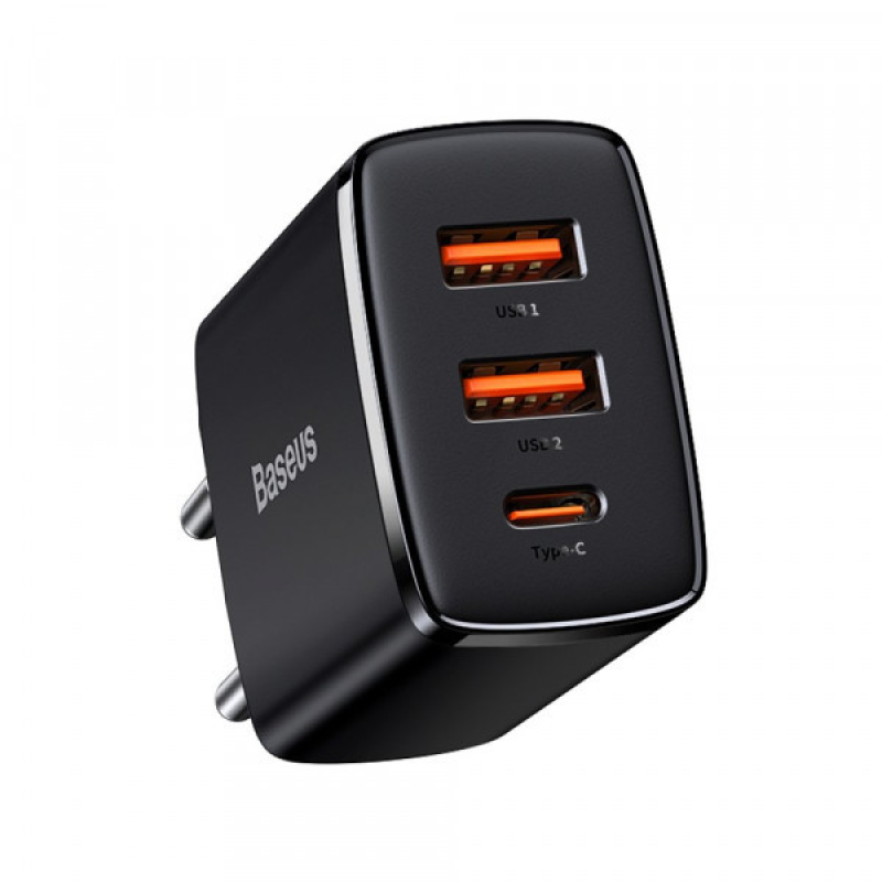 Зарядний пристрій 3xUSB 20W (USB-C+USB-A) Чорний Baseus (CCXJ-E01) Зарядний пристрій 3xUSB 20W (USB-C+USB-A) Чорний Baseus (CCXJ-E01)