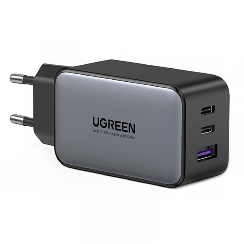 Зарядний пристрій 3xUSB 65W GaN (2хUSB-C+USB-A) CD244 Сірий Ugreen (10335)