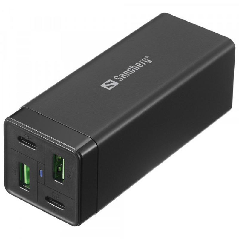 Зарядний пристрій 4xUSB 65W GaN (2xUSB-C+2xUSB-A) чорний Sandberg (441-45) Зарядний пристрій 4xUSB 65W GaN (2xUSB-C+2xUSB-A) чорний Sandberg (441-45)