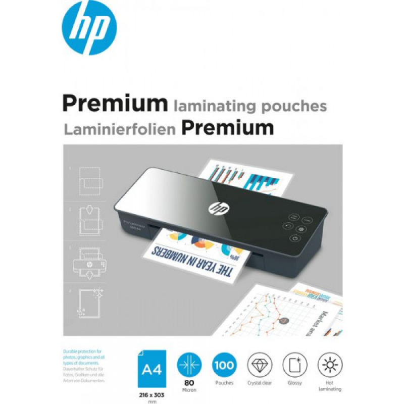 Плівка для ламінування HP Premium Laminating Pouches, A4, 80 Mic, 216x303, 100 pcs (9123) Плівка для ламінування HP Premium Laminating Pouches, A4, 80 Mic, 216x303, 100 pcs (9123)