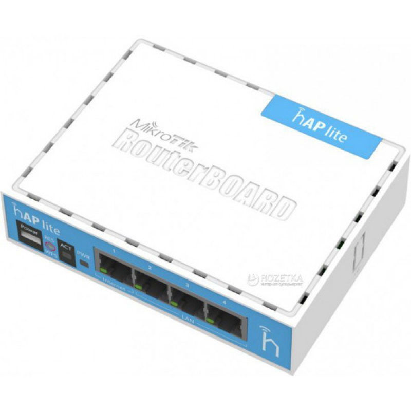 Маршрутизатор Mikrotik RB941-2ND, 650MHz and 32MB RAM (hAP lite) (RB941-2nD) Маршрутизатор Mikrotik RB941-2ND, 650MHz and 32MB RAM (hAP lite) (RB941-2nD)