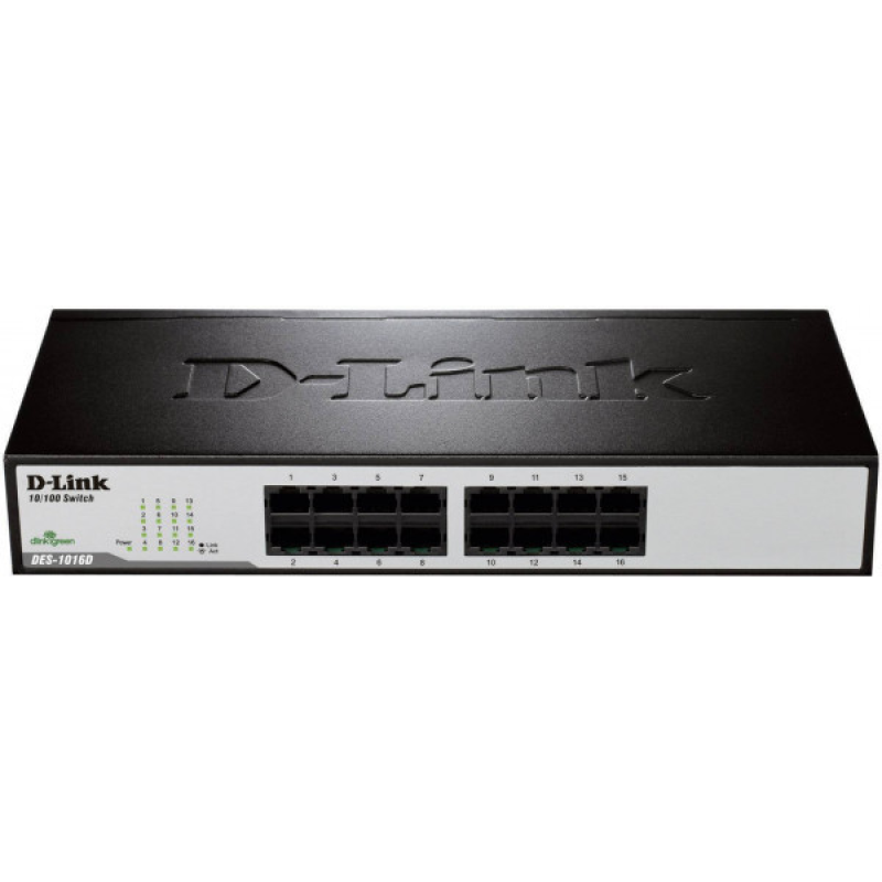 Комутатор D-Link DES-1016D 16xFE, Некерований (DES-1016D/E)