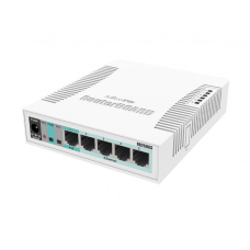 Комутатор Mikrotik RB260GS, 5-port Gigabit smart switch with SFP cage, SwOS, plastic case, PSU (CSS106-5G-1S)