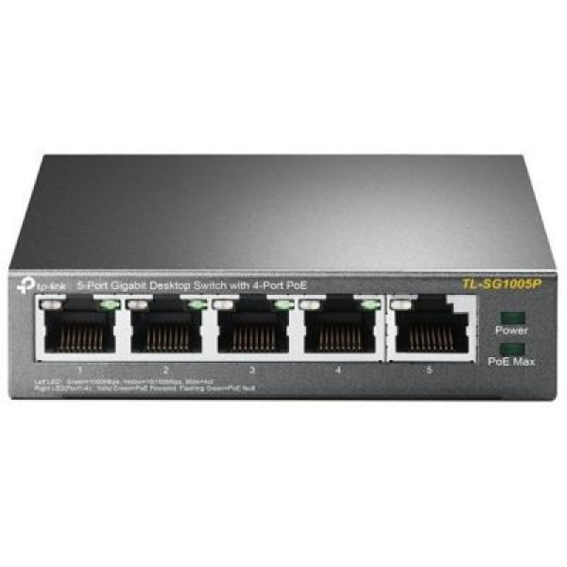 Комутатор TP-Link TL-SG1005P, 5 портовий, 10/100/1000 / POE (TL-SG1005P)