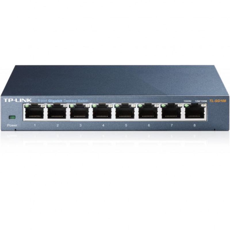 Комутатор TP-Link TL-SG108, 8х10/100/1000 Мбіт/с настільний комутатор (TL-SG108)