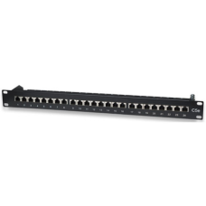 Патч-панель 19“, 24xRJ45, FTP, Cat.5e, 1unit, Intellinet, чорна (513487)