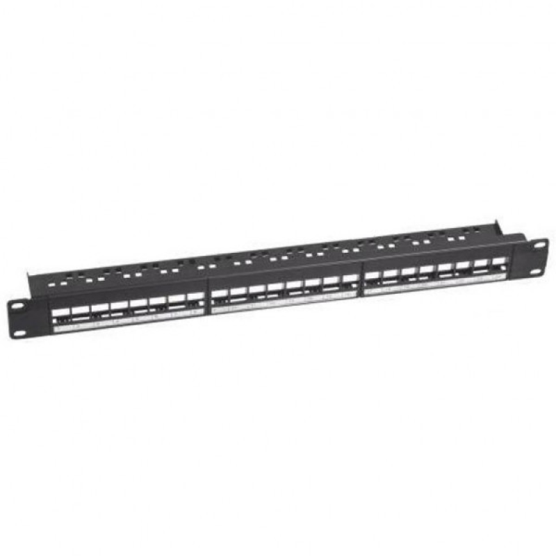 Патч-панель 19“, 24xRJ45, UTP, Cat.5e, 1U, Krone&110 dual IDC, з організатором кабеля (KD-PP56-UTP-C5E-24P)