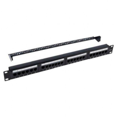 Патч-панель 19“, 24xRJ45, UTP, Cat.5е, 1U, Krone&110 dual IDC, з організатором кабеля (KD-PP07-UTP-C5e-24P)