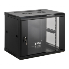 Шафа настінна 19“, 12Ux570x450, (Ш*Г), розібрана, чорна (KD-007A-6412)
