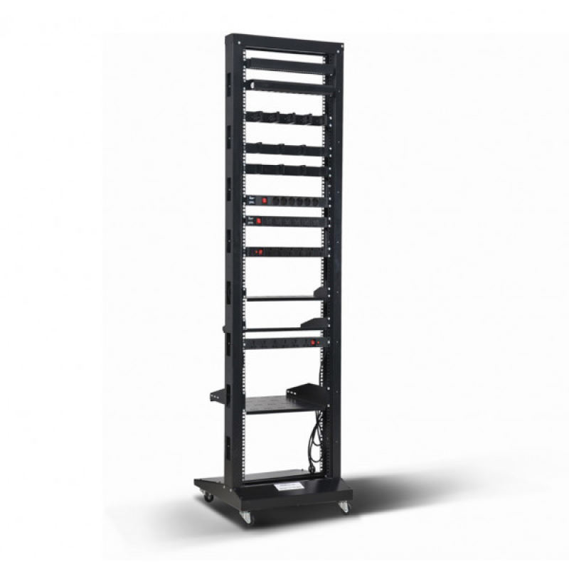 Стійка 19“, high 42U, одинарна, чорна, 250кг, Kingda (KD-202-6641)