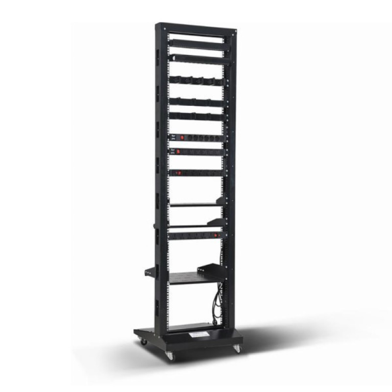 Стійка 19“, high 42U, подвійна, чорна, 250кг, Kingda (KD-202-6642)