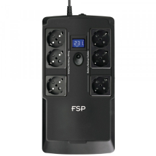 ДБЖ FSP NanoFit 800, 800ВА/480Вт, SCHUKO, LCD, RJ45,6*Schuko, AVR (PPF4801702)