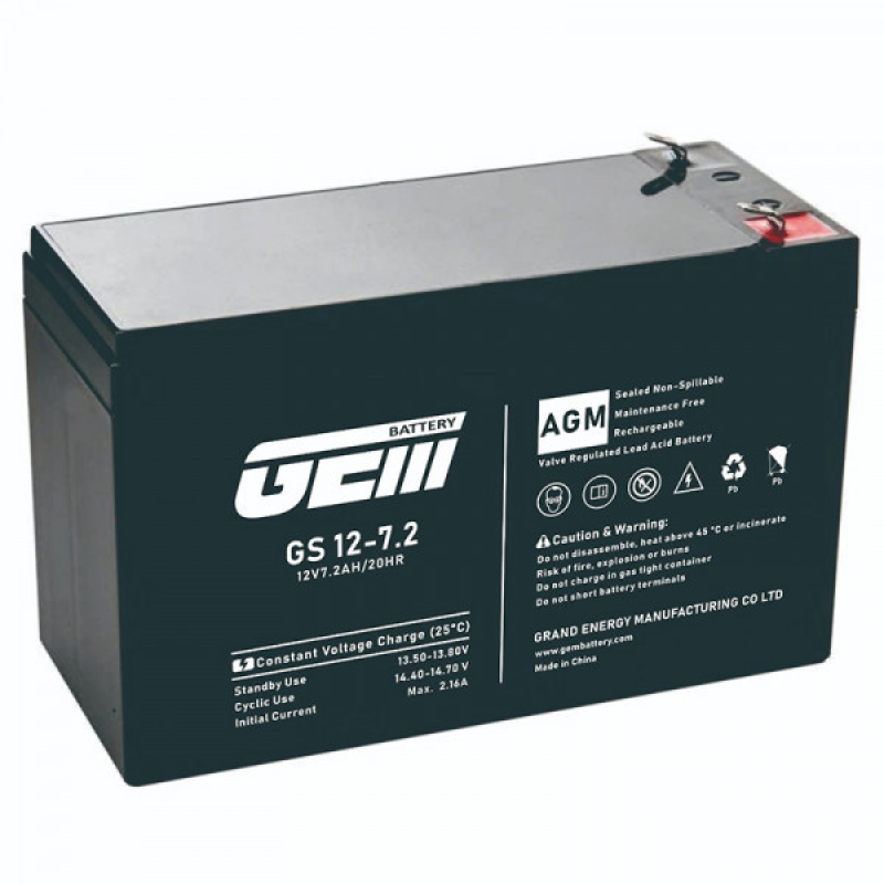 Акумуляторна батарея GEM Battery 12V, 7.2A (GS 12-7.2)