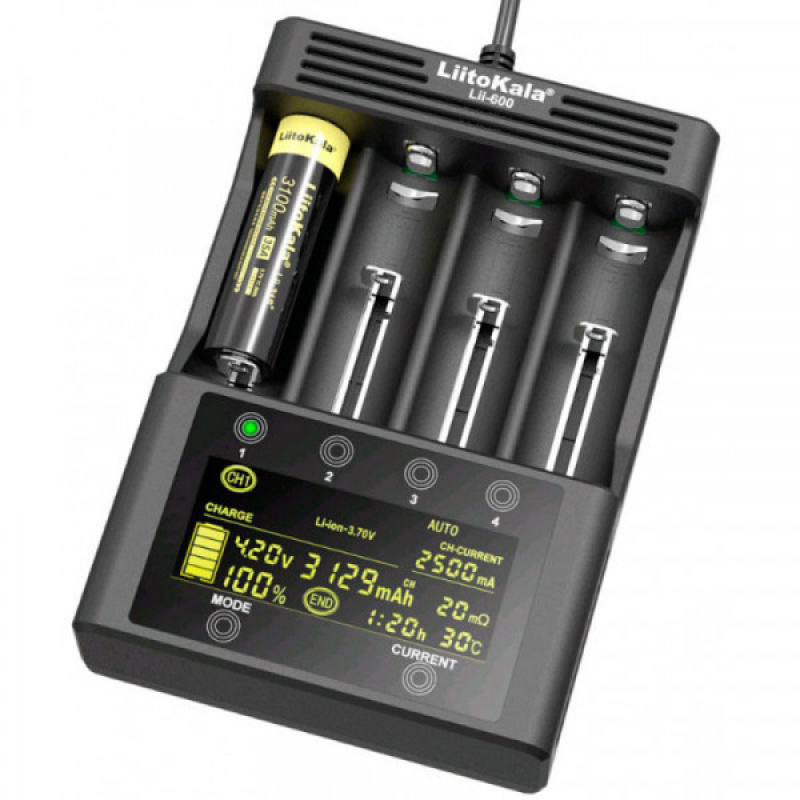 Зарядний пристрій LiitoKala Lii-600, 4x(Lion/NiMH/NiCd), discharge function (Lii-600) Зарядний пристрій LiitoKala Lii-600, 4x(Lion/NiMH/NiCd), discharge function (Lii-600)