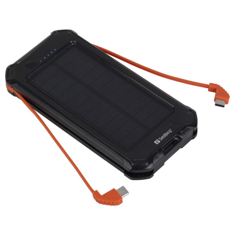 УМБ сонячна Sandberg 3in1 10000 mAh, 2.1A USB, Type-C/Micro USB OUT IP54 (420-72)