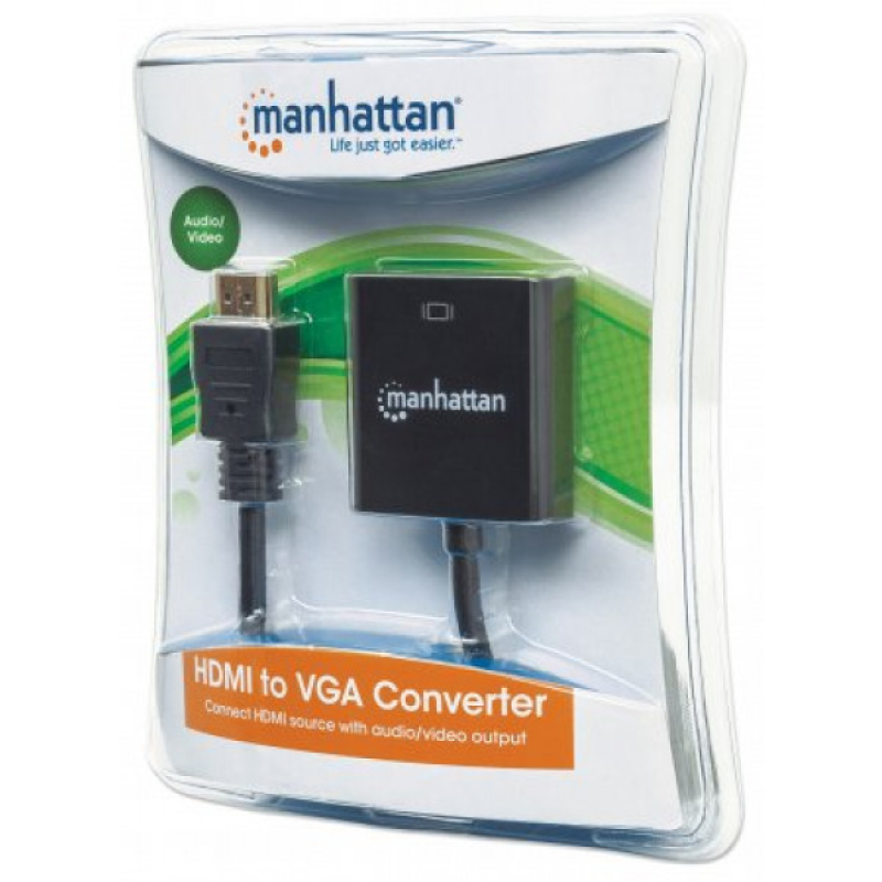 Перехідник HDMI M -> VGA F (з аудіо інтерфейсом) RTL Manhattan (151450) Перехідник HDMI M -> VGA F (з аудіо інтерфейсом) RTL Manhattan (151450)