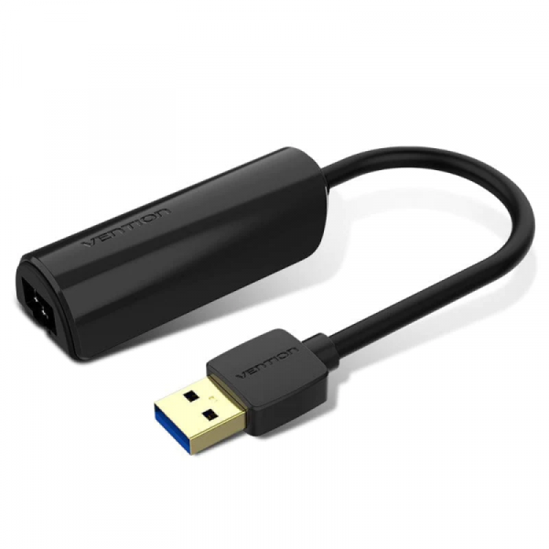 Перехідник USB 3.0 --> Ethernet RJ45 1000Mb чорний Vention (CEHBB)