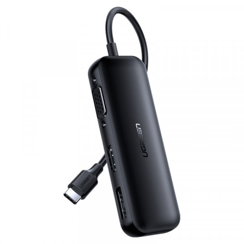 Перехідник-Конвертер USB 2.0 Type-C-->VGA V1.2 /HDMI V2.0b/DP V1.2a CM260 UGREEN Чорний (60568)