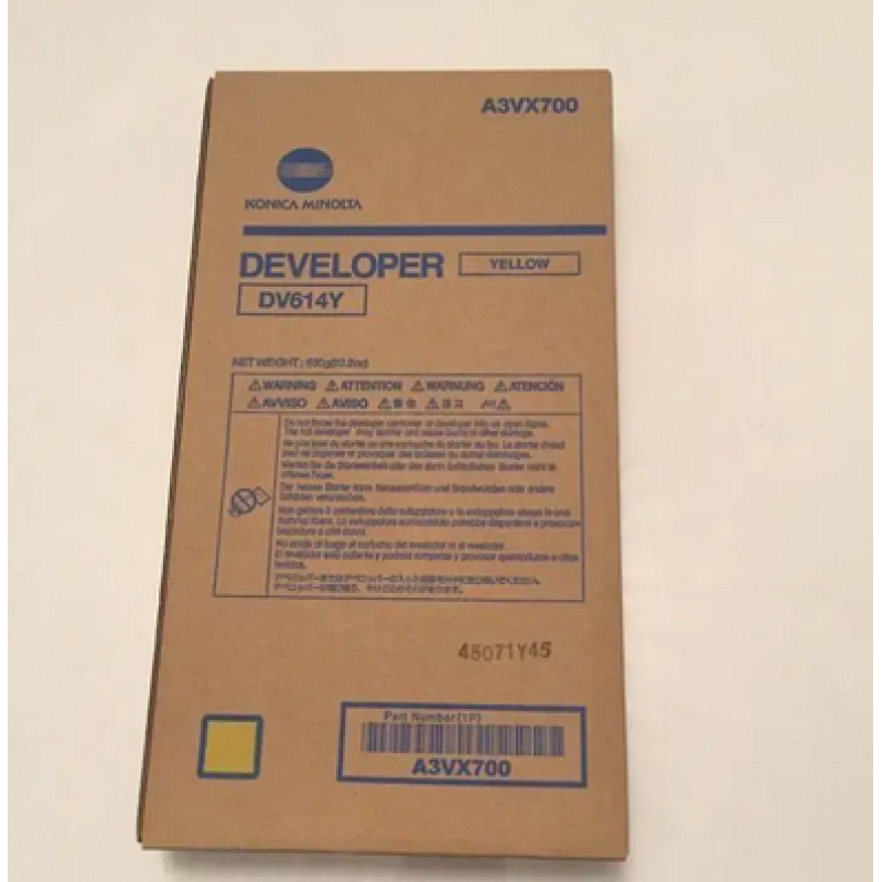 Девелопер Konica Minolta DV-614Y жовтий Yellow для bizhub PRESS C1060/C1060L/C1070 A3VX700 Ресурс: 1,2 млн. Девелопер Konica Minolta DV-614Y жовтий Yellow для bizhub PRESS C1060/C1060L/C1070 A3VX700 Ресурс: 1,2 млн.