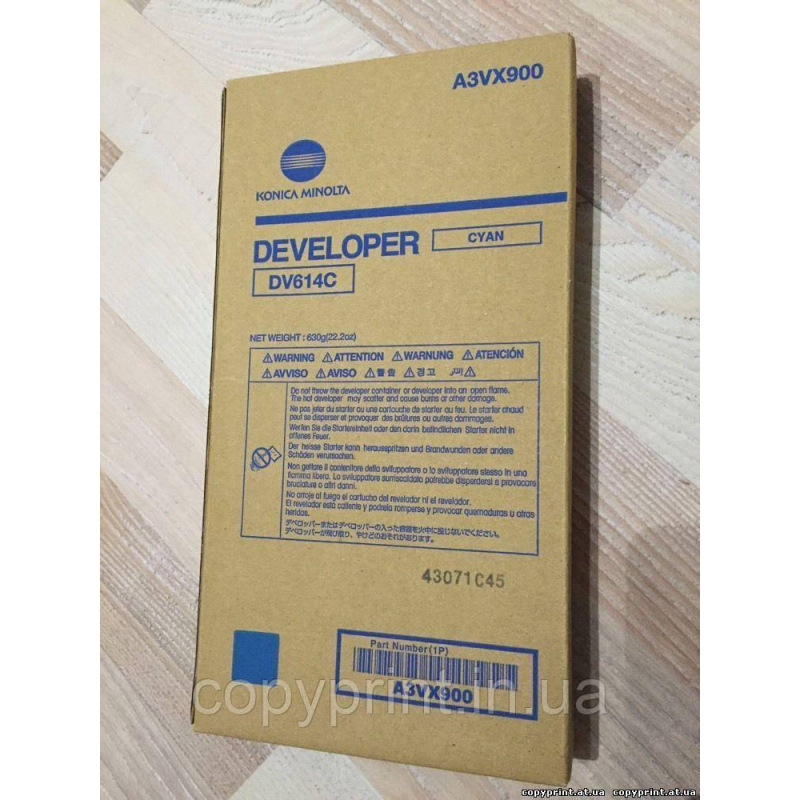 Девелопер Konica Minolta DV-614C блакитний Cyan для bizhub PRESS C1060/C1060L/C1070 A3VX900 Ресурс: 1,2 млн. Девелопер Konica Minolta DV-614C блакитний Cyan для bizhub PRESS C1060/C1060L/C1070 A3VX900 Ресурс: 1,2 млн.