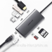 Док-станція USB3.0 Type-C --> USB 3.0x3/HDMI/RJ45/SD&TF/PD Ugreen CM121 Сіра (50538)