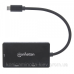 Док-станція USB3.1 Type-C --> HDMI/DVI-I/VGA Black Manhattan (152983)