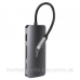 Док-станція USB3.1 Type-C --> HDMI/USB 3.0x3/RJ45/SD/MicroSD/PD 100W Hub Pro 8-in-1 Media-Tech (MT5044)