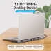 Док-станція USB3.1 Type-C --> HDMI/VGA/USB-C/USB3.0x3/RJ45/SD/TF/TRRS 3.5mm/PD 100W Vention 11in1 (THTHC)