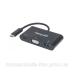 Док-станція USB3.1 Type-C --> USB3.0/VGA/USB-C (F) black Manhattan (152044)