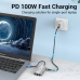 Хаб USB 3.1 Type-C -> 3хUSB 3.0/RJ45 Gigabit/PD 100W 5-in-1 Vention (TNFHB)