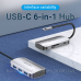 Хаб USB 3.1 Type-C -> 3хUSB 3.0/SD/TF/PD 100W 6-in-1 Vention (TNHHB)